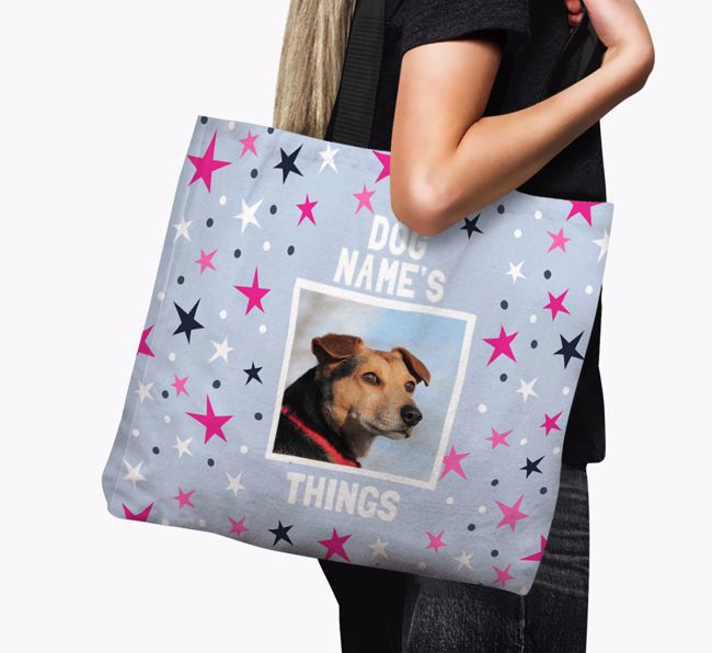 Stars: Personalised {breedFullName} Photo Upload Canvas Bag